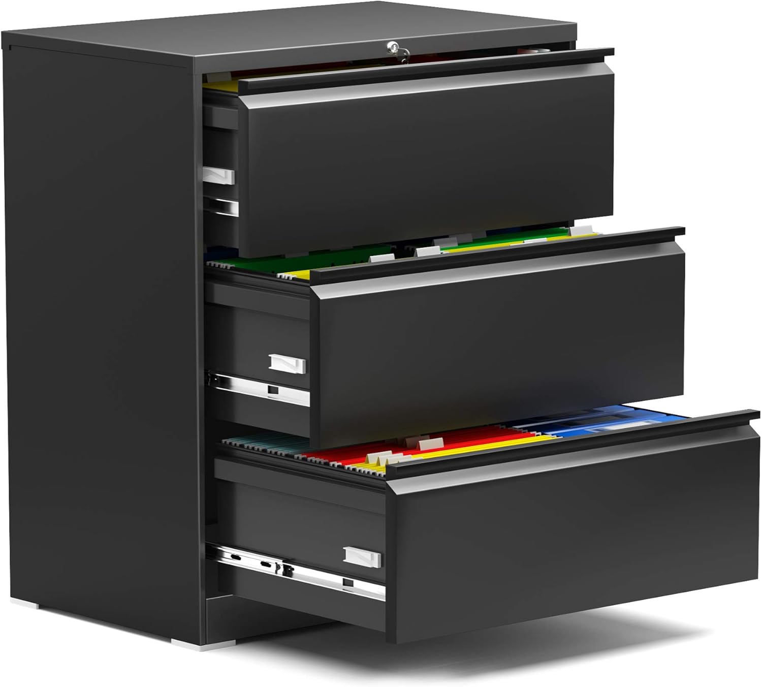 3 Drawer Metal Lateral File Cabinet with Lock W12493