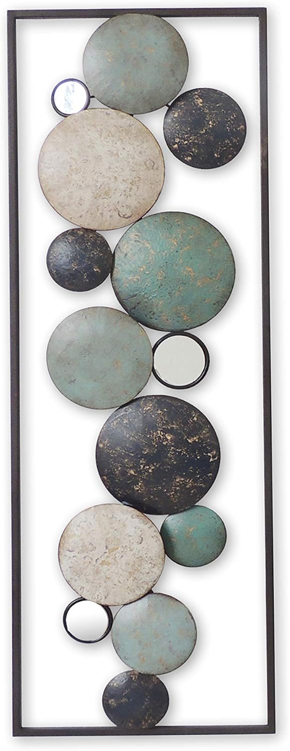Wall Decor with Frame (Circles Earth Colors) Pack of 2 F442655