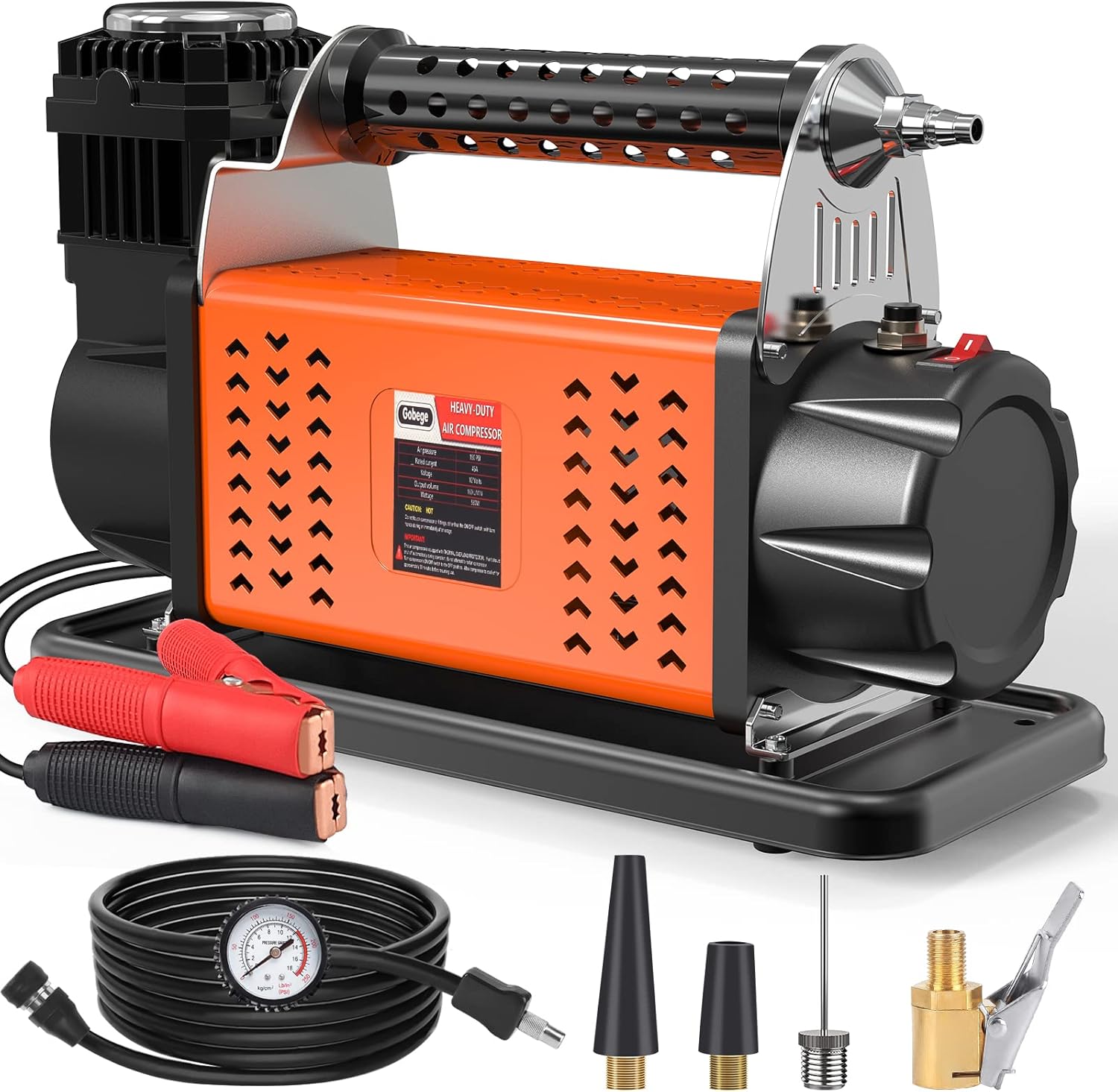 12 Volt Portable Onboard Air Compressor for Truck Tire Inflator, 150PSI Max, 5.65 CFM Metal Heat Dissipation Offroad Air Compressor Q3407