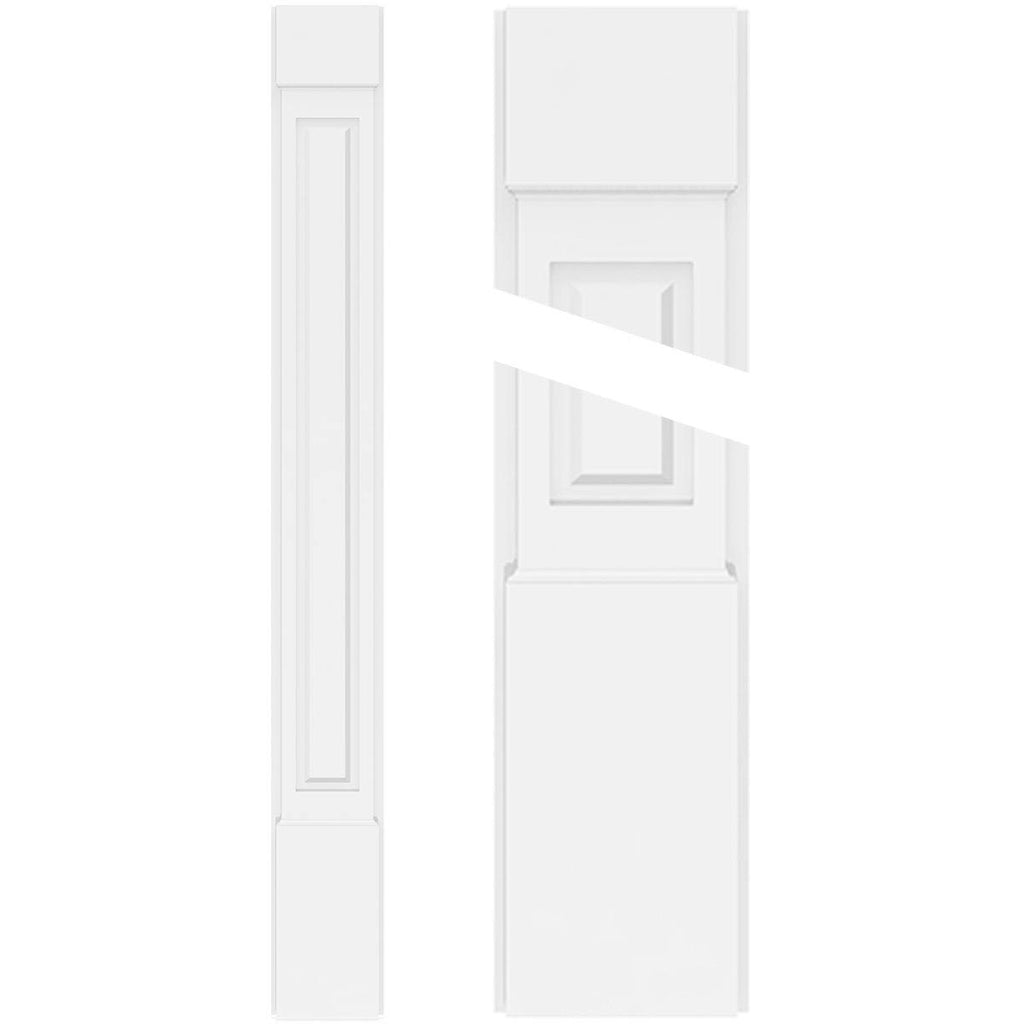 10x22W x 48x22H Raised Panel PVC Pilaster with Standard Capital and Base (Pair) N805755