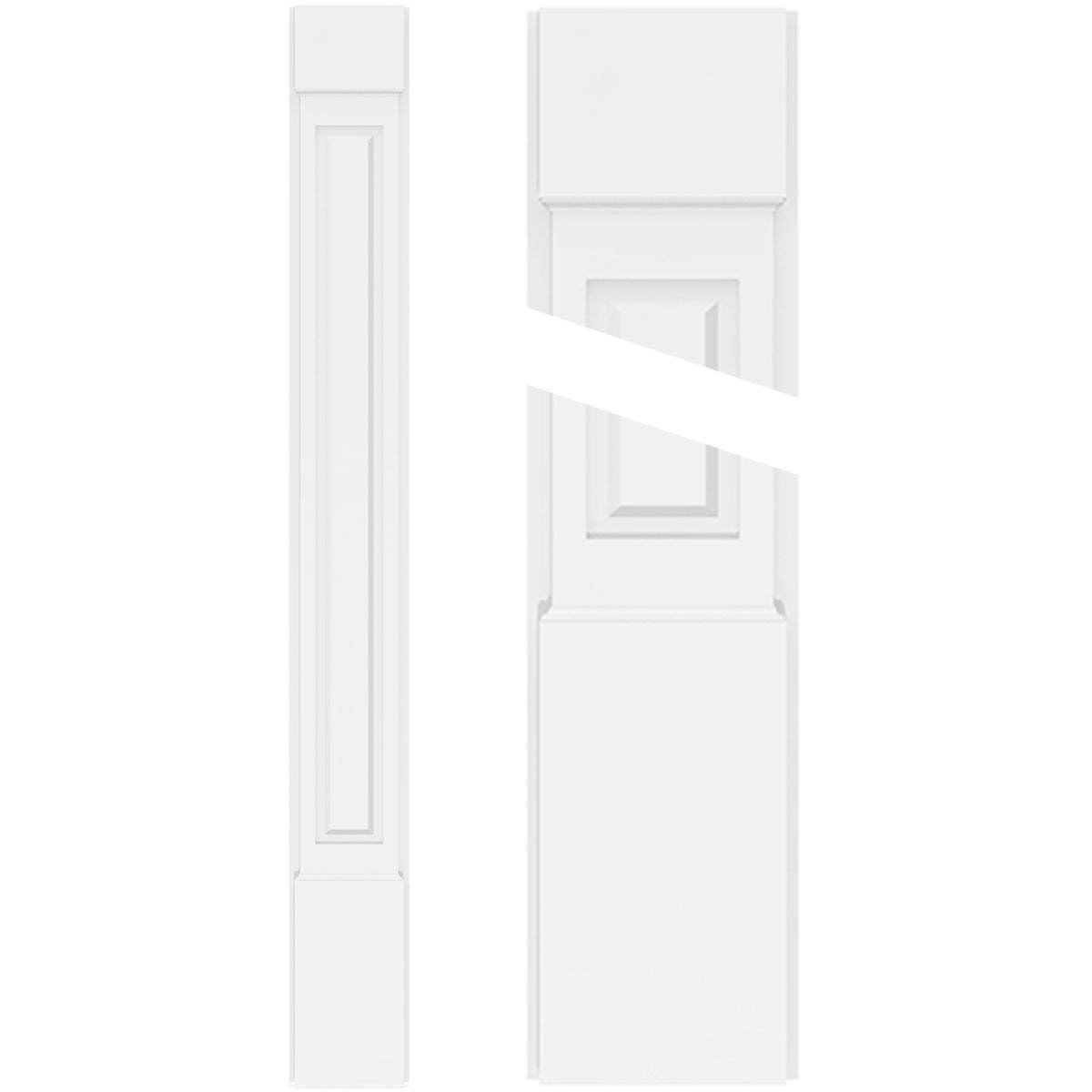10x22W x 48x22H Raised Panel PVC Pilaster with Standard Capital and Base (Pair) N805755