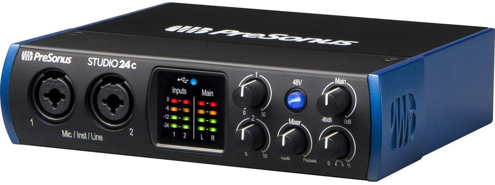 2x2 USB Type-C Audio/MIDI Interface with Pop Filter, Mic Boom Scissor Arm Stand, MIDI Cable & XLR Cable Bundle N709850