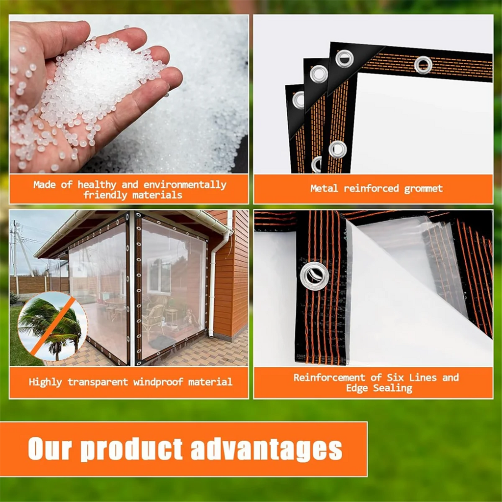 Transparent 8'x10' PE Waterproof Tarp Q484