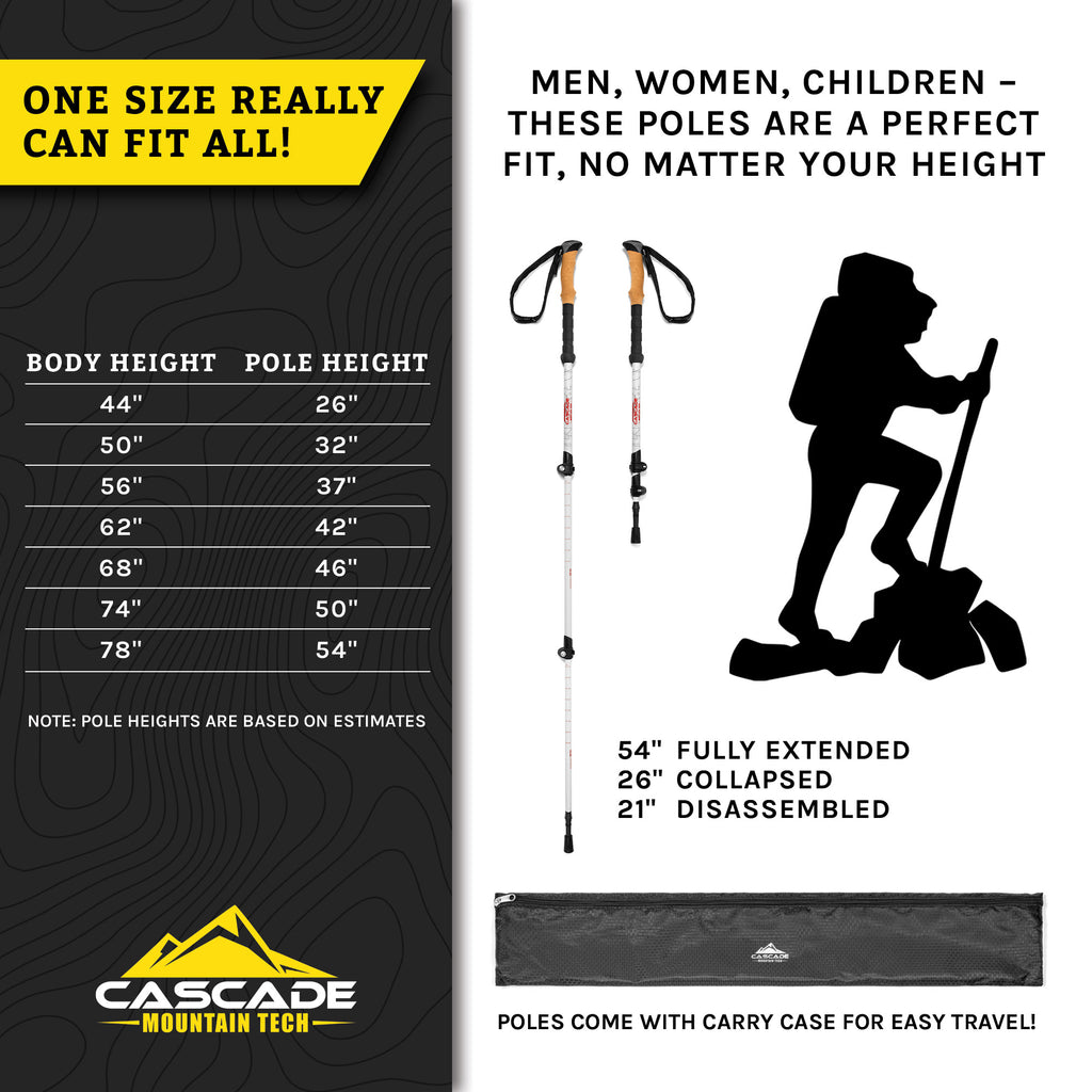 Carbon Fiber Cork Grip Trekking Poles K108177