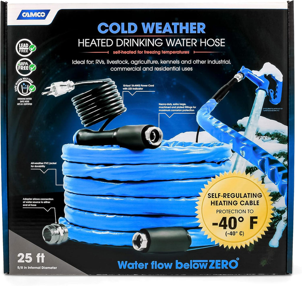 25ft Heated Drinking Water Hose, 1/2 Inner Diameter M6216