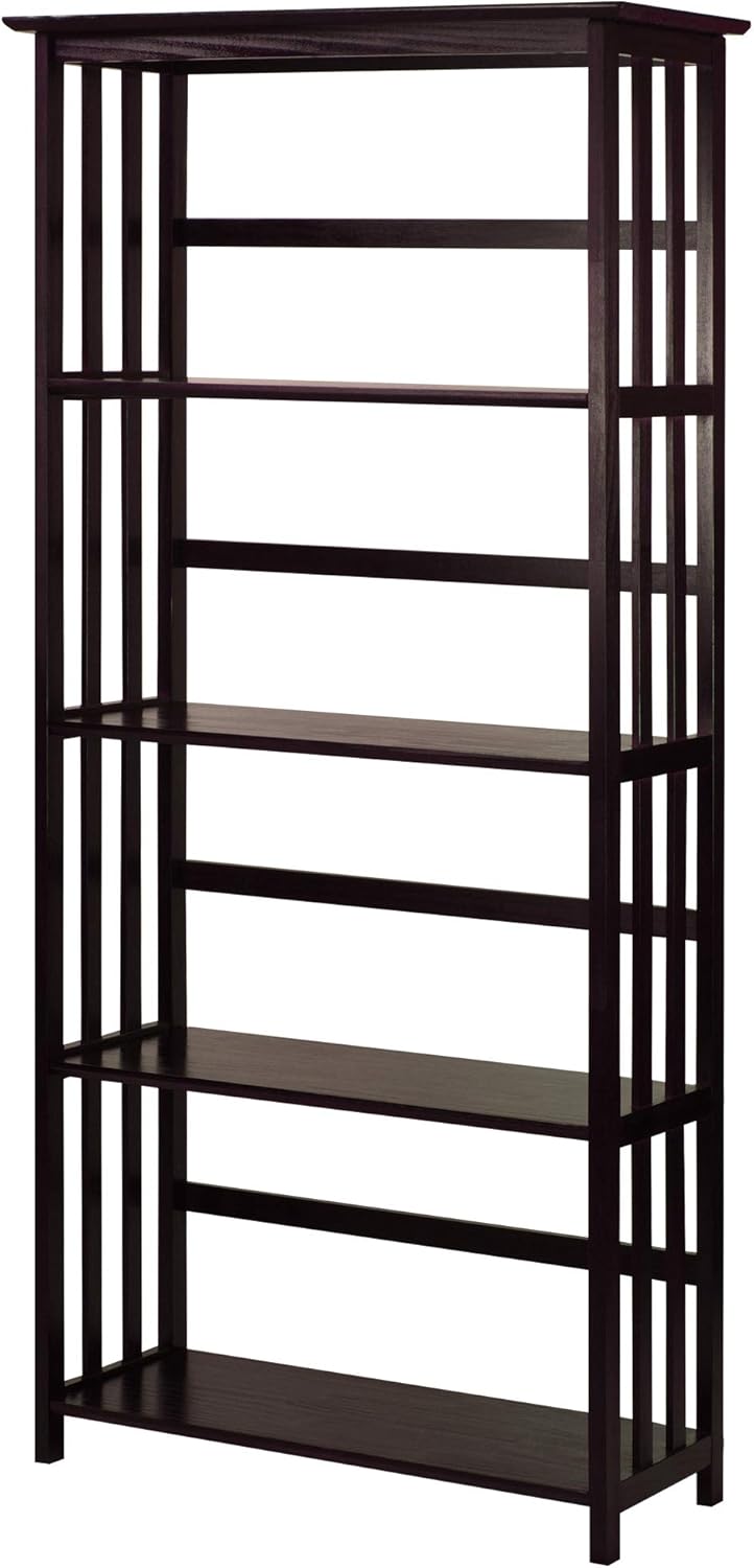 Espresso 5-Shelf Bookcase Pack of 2 W421415