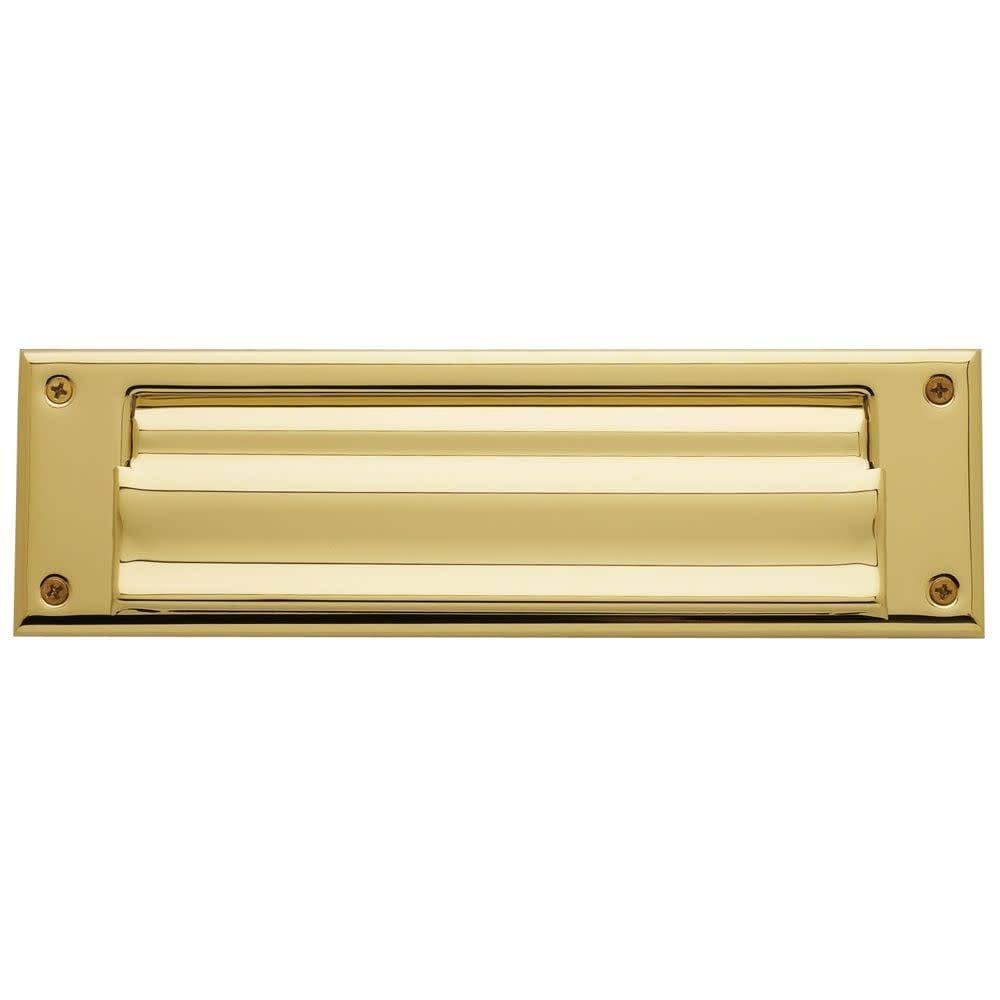 Satin Brass and Black Letter Box Plate E639191
