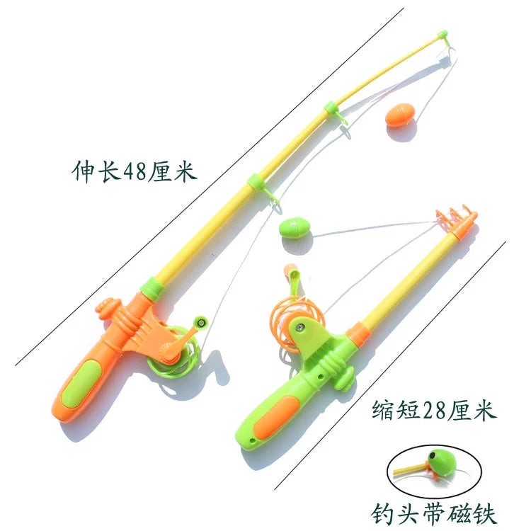 Magnetic Fishing Toy Set with 1 Fishing Rod and 6 Fishes B3006