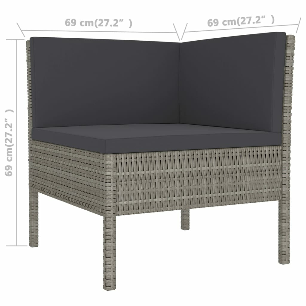 9 Piece Poly Rattan Outdoor Sectional Sofa Set C9274