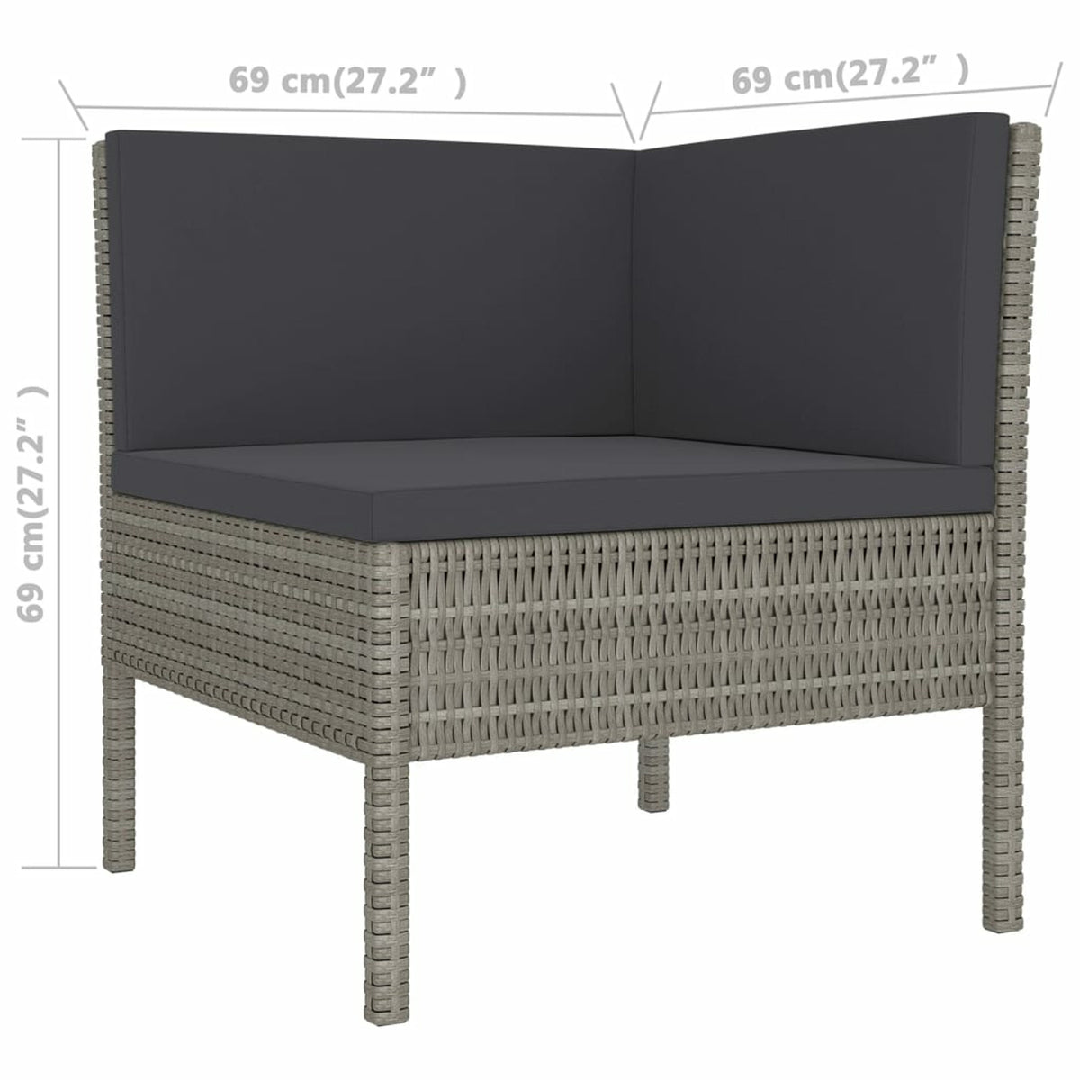 9 Piece Poly Rattan Outdoor Sectional Sofa Set C9274