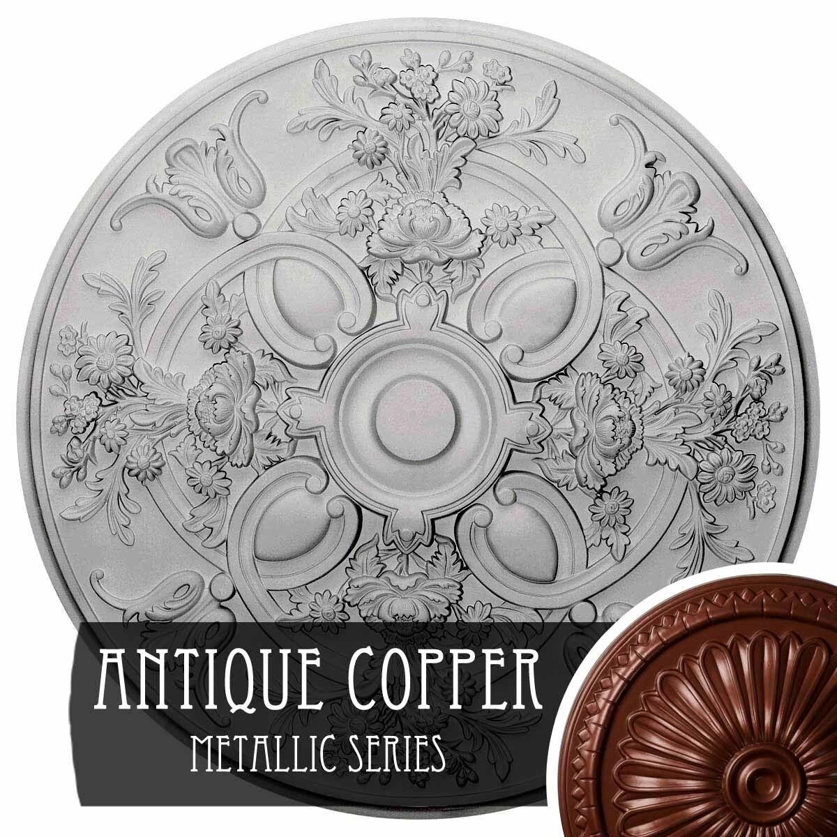 31 1/4x22OD x 2 1/4x22P Hand-Painted Night Shade Ceiling Medallion B12919