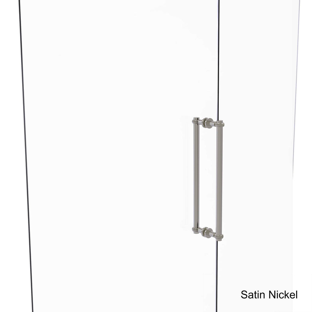 18 in. Contemporary Shower Door Pull with Twisted Accent Satin Nickel M74239