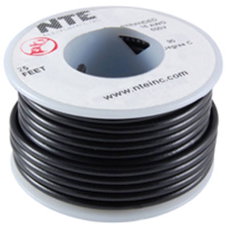 18 Gauge Stranded Hook Up Wire 600V Black P457
