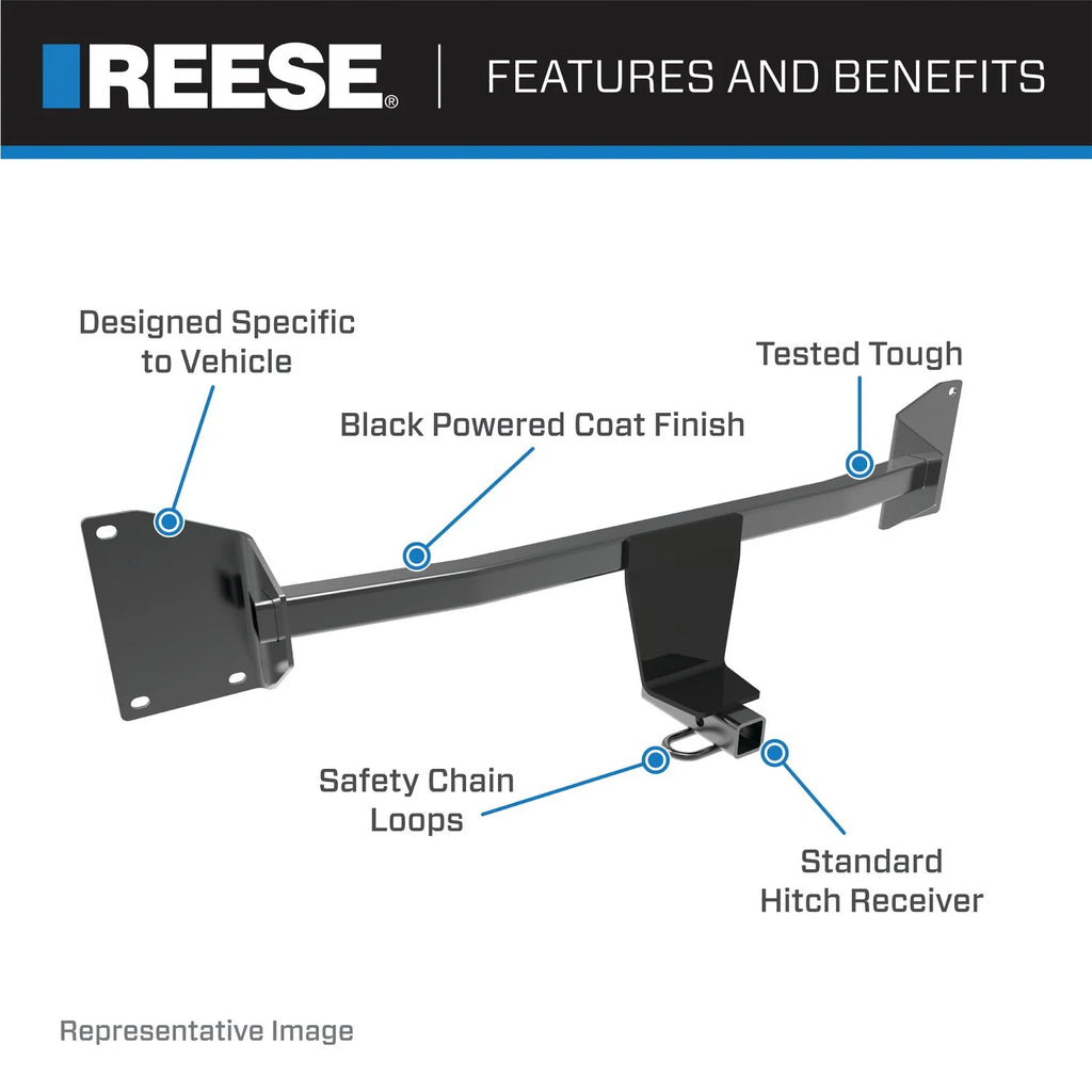 Class 1 Trailer Hitch, 1-1/4 Inch Square Receiver, Black C9958
