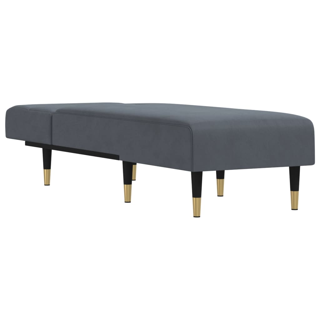 Dark Gray Velvet Chaise Longue X21953