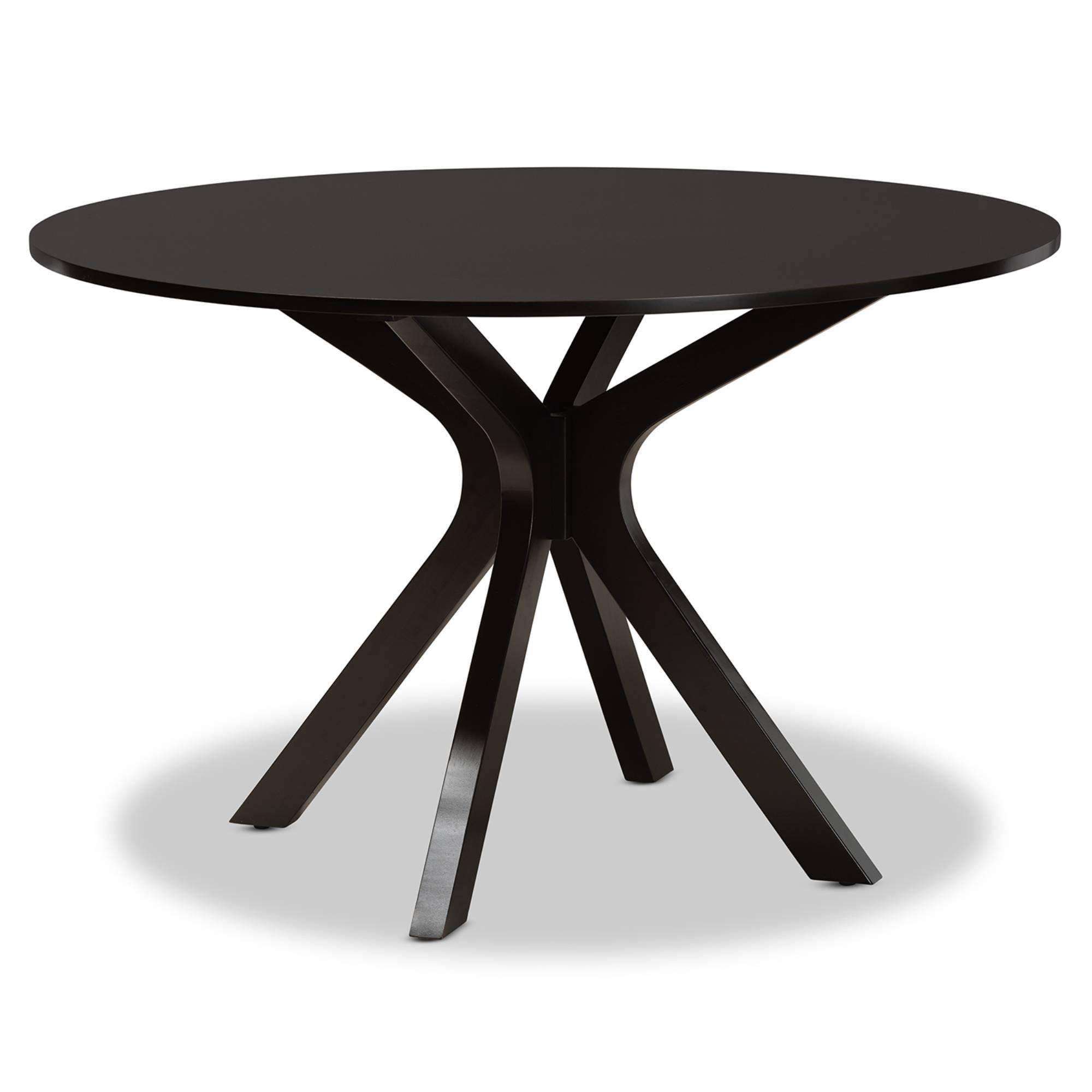 7-Piece Dark Brown Wood Dining Set J6118