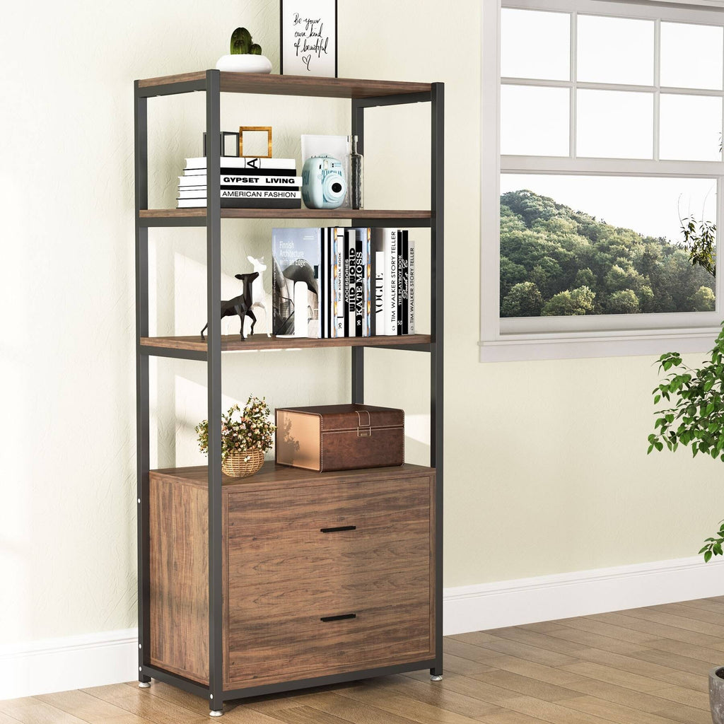 Vintage Etagere Bookcase with Drawers Y3667