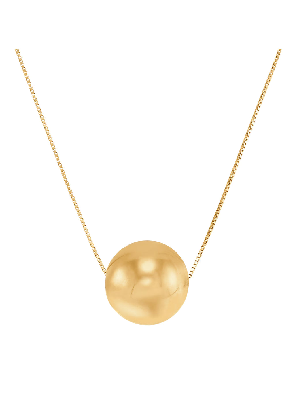 12 mm Bead Pendant Necklace in 14kt Yellow Gold, 18" U454098