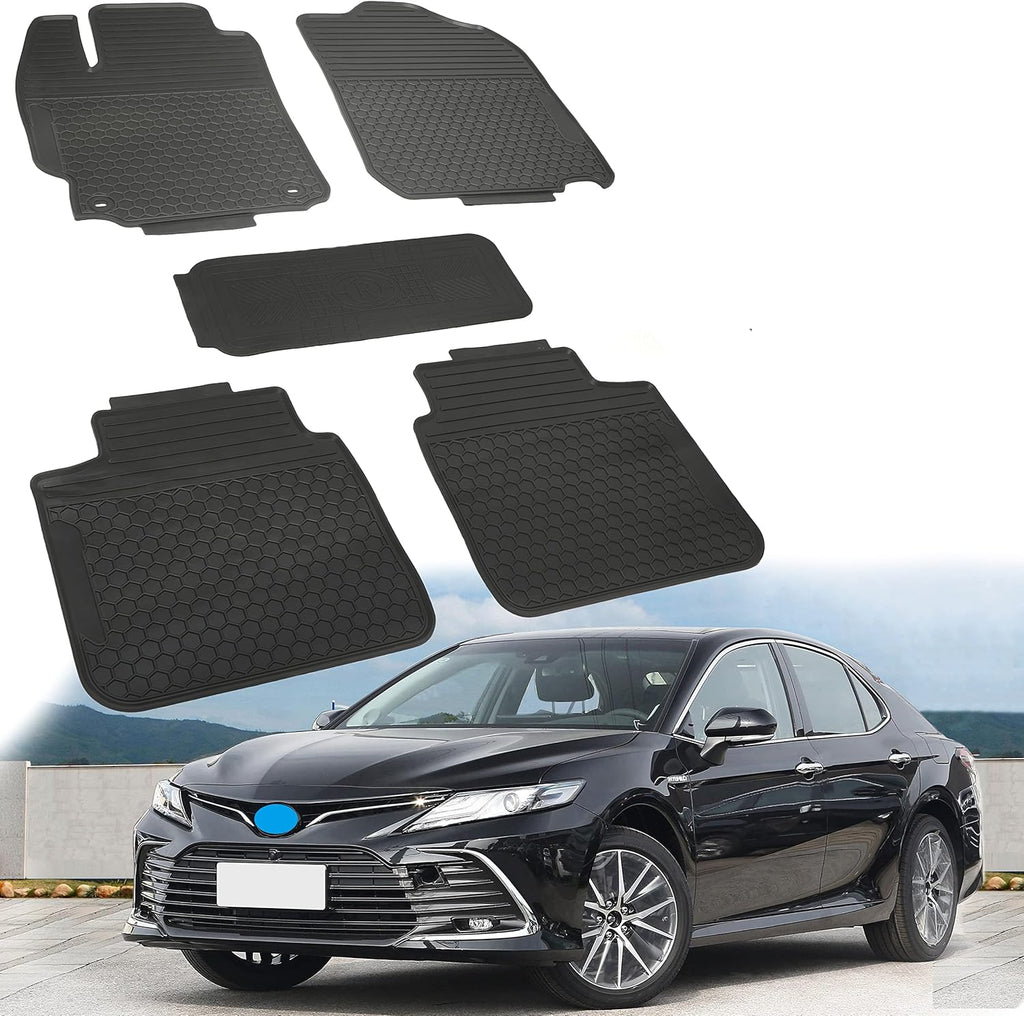 Rubber All Weather Floor Mats Set for Front and Rear Seat F54536
