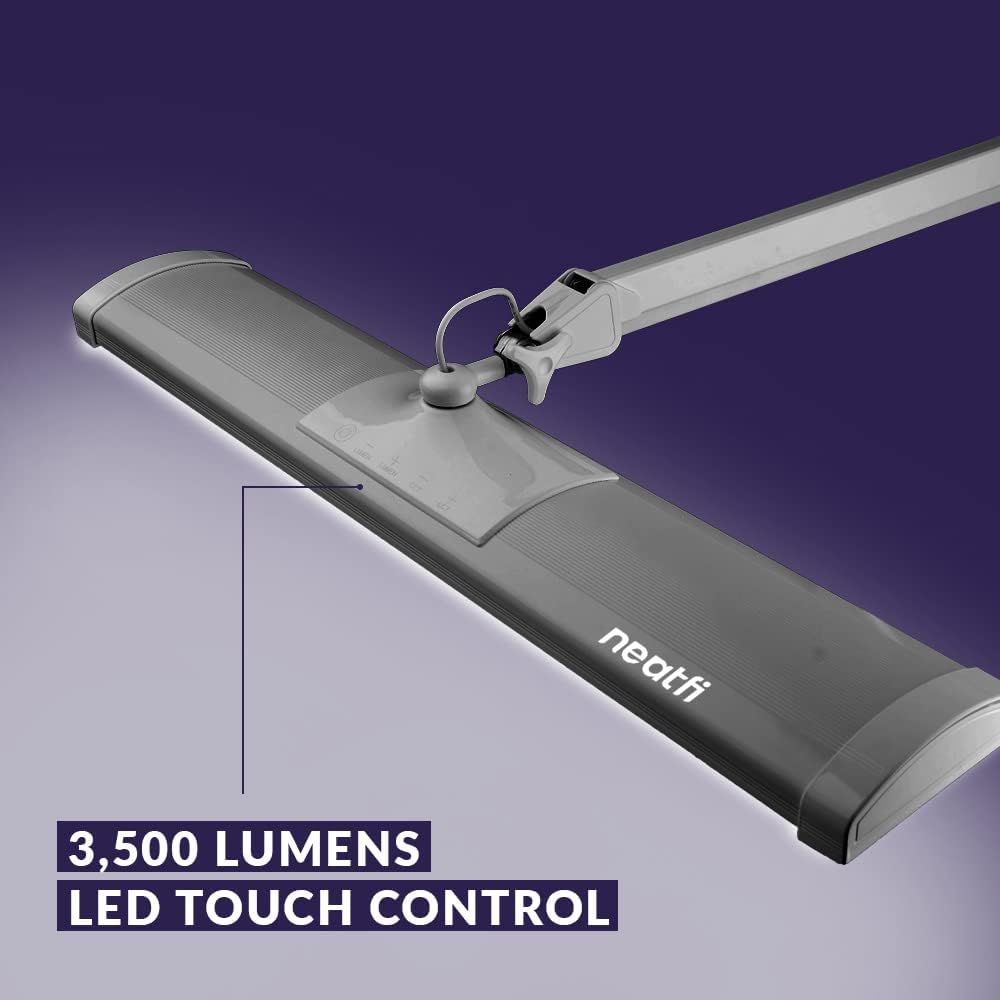 Black 26 Inches Wide Metal LED Desk Lamp with Clamp C3920
