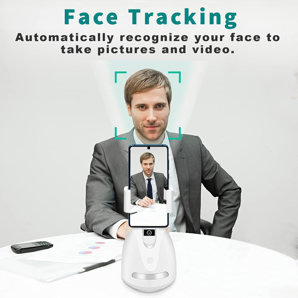 Smart Tracking Phone Holder with Selfie Light U546344