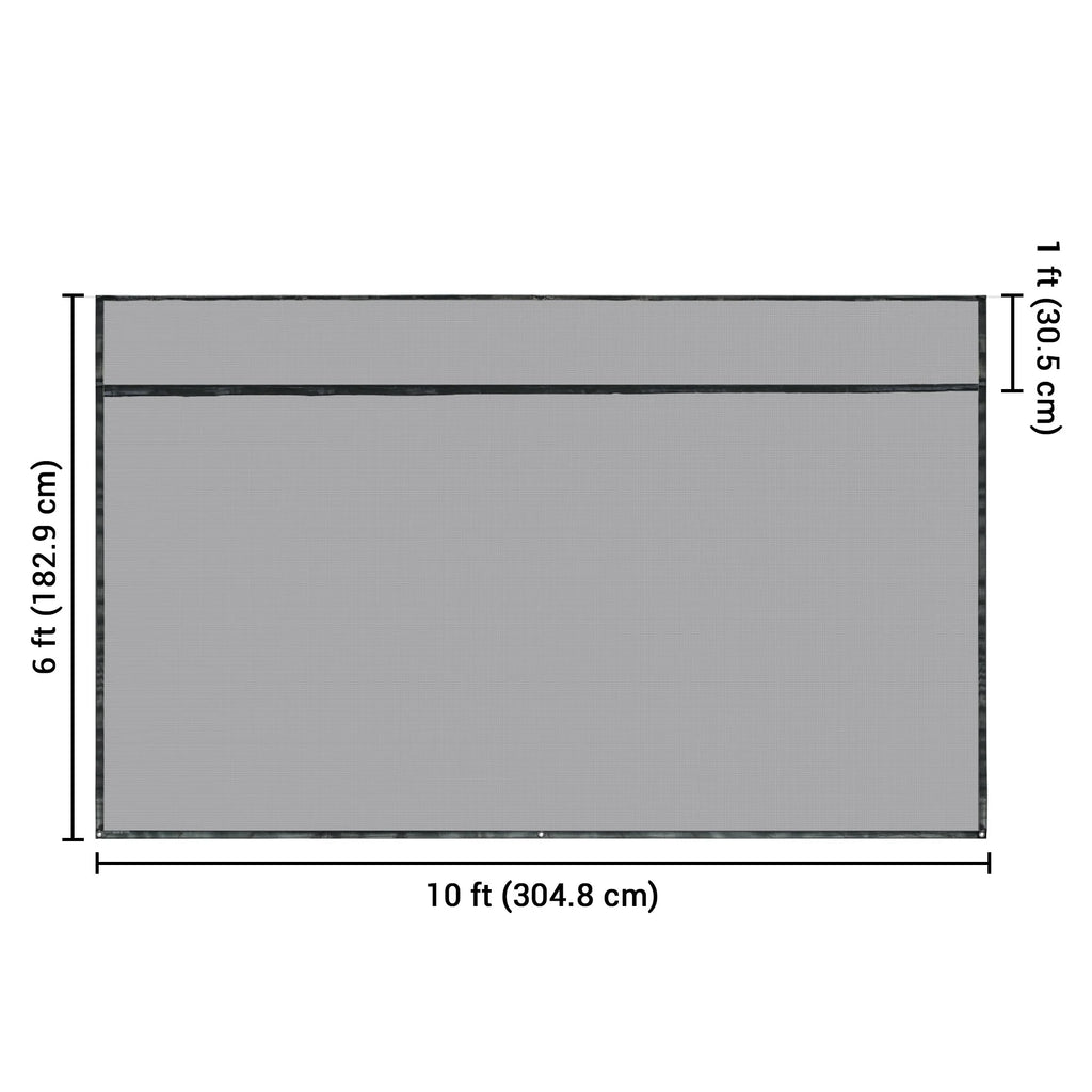6x10' RV Awning Sun Shade Screen Black Mesh Q120351
