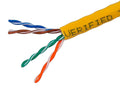 Cat5e Ethernet Bulk Cable Solid 350MHz UTP CMR Riser Rated Pure Bare Copper 24AWG 1000ft Yellow E531298