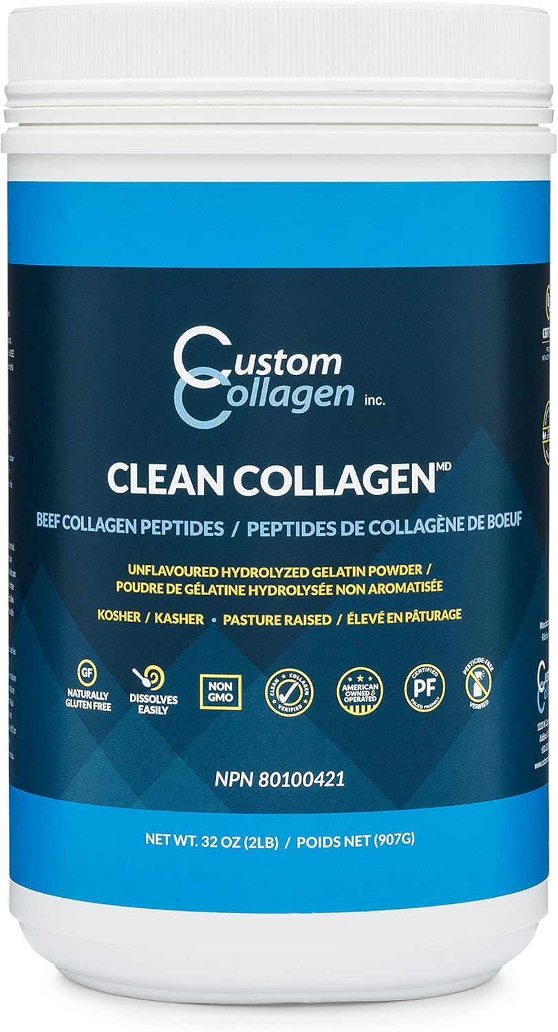 Collagen Peptides Powder 2lb (32oz) Jar, Unflavored, Grass Fed, Pack of 2 O49274