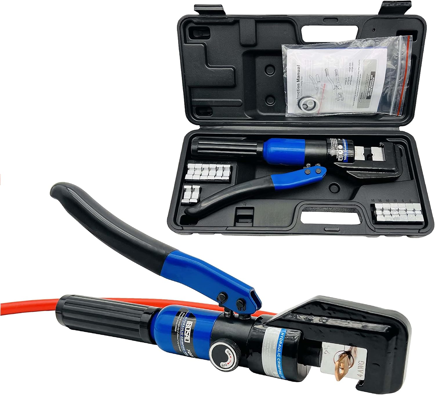 Hydraulic Cable Lug Crimper Tool 12 AWG to 00 (2/0) Electrical Terminal Wire Crimping Plier Kit, Pack of 2 V300723
