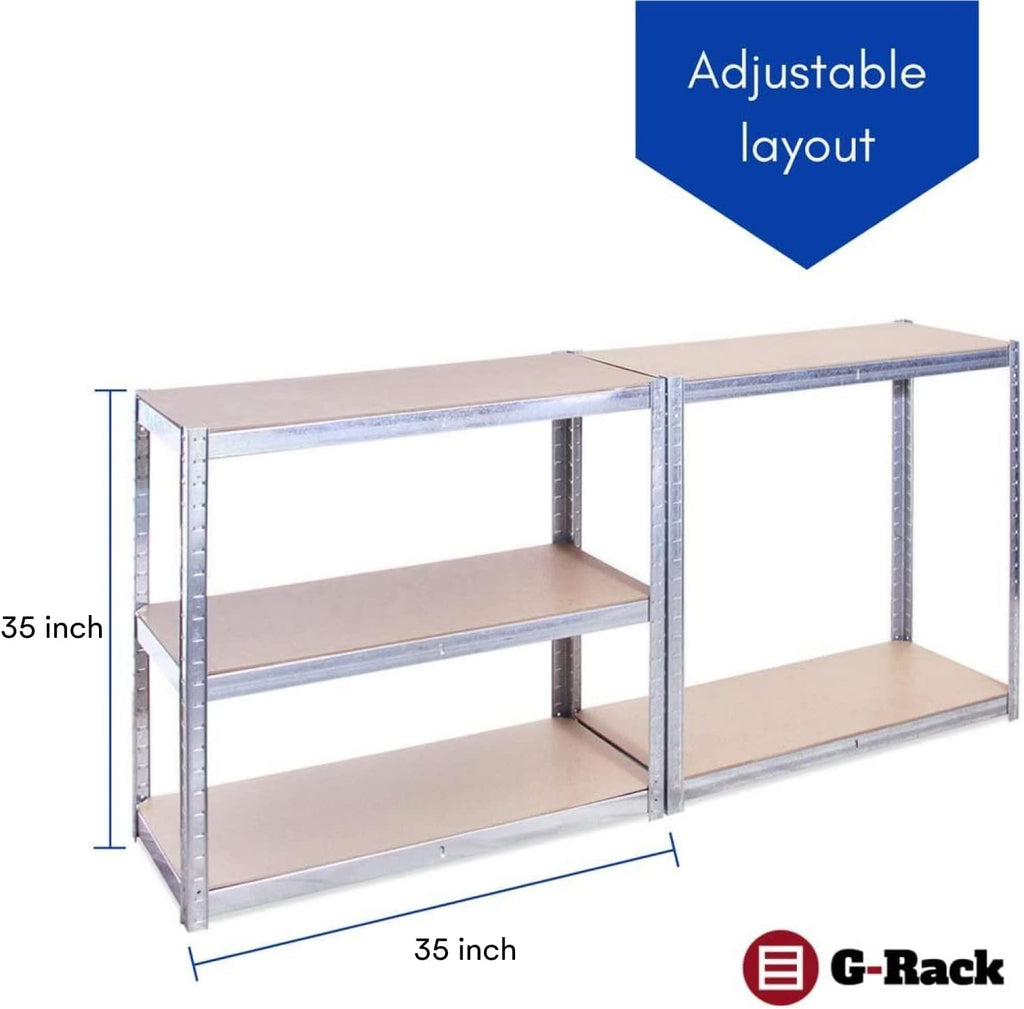 Heavy Duty Garage Shelving Units, 71" H x 35" L x 12" W, Blue J928781