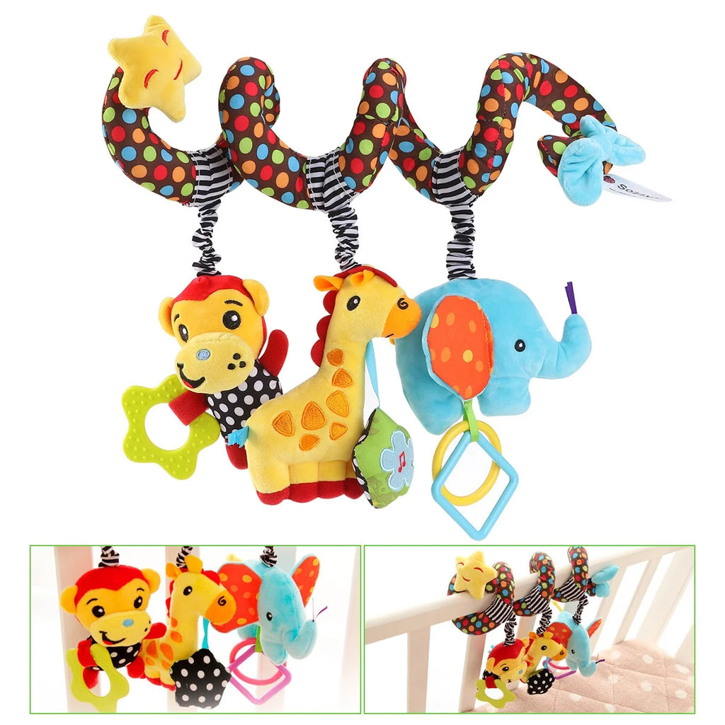 Baby Stroller Wrap Around Toys Infant Car Seat Activity Spiral Plush Toy L67411