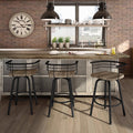 Swivel Metal Counter Stool with Distressed Wood Seat Z35679