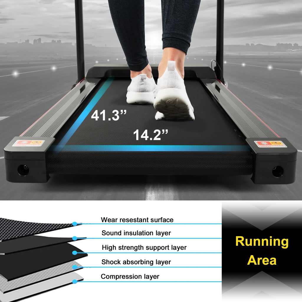 Folding Treadmill with Incline, 2.5HP Electric Motorized Treadmill, 220 LBS Capacity Q490942