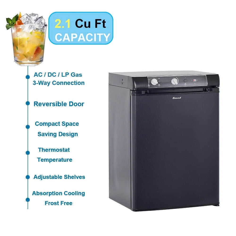 3 Way Propane Refrigerator 2.1 Cu.Ft LPG/110V/12V O192