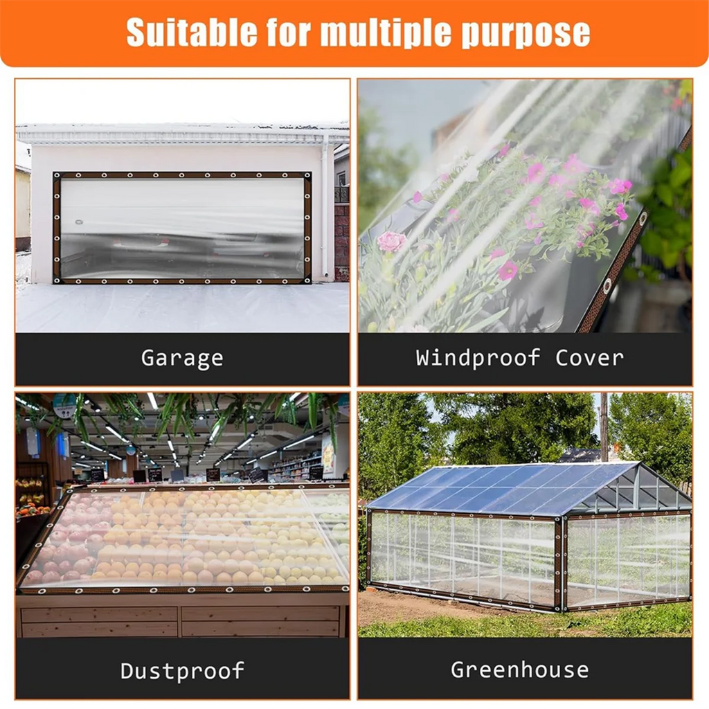 Transparent 8'x10' PE Waterproof Tarp Q484
