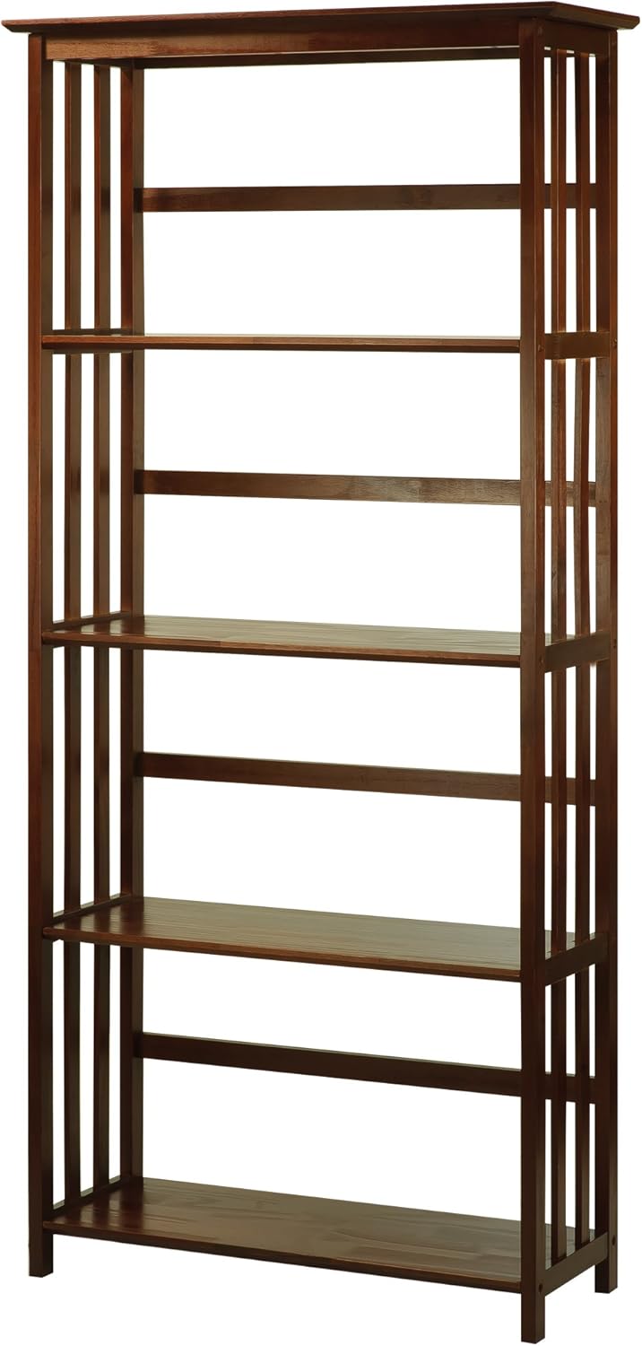 Espresso 5-Shelf Bookcase Pack of 2 W421415