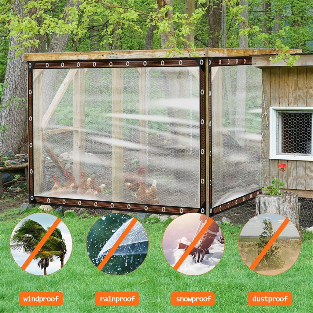 Transparent 8'x10' PE Waterproof Tarp Q484