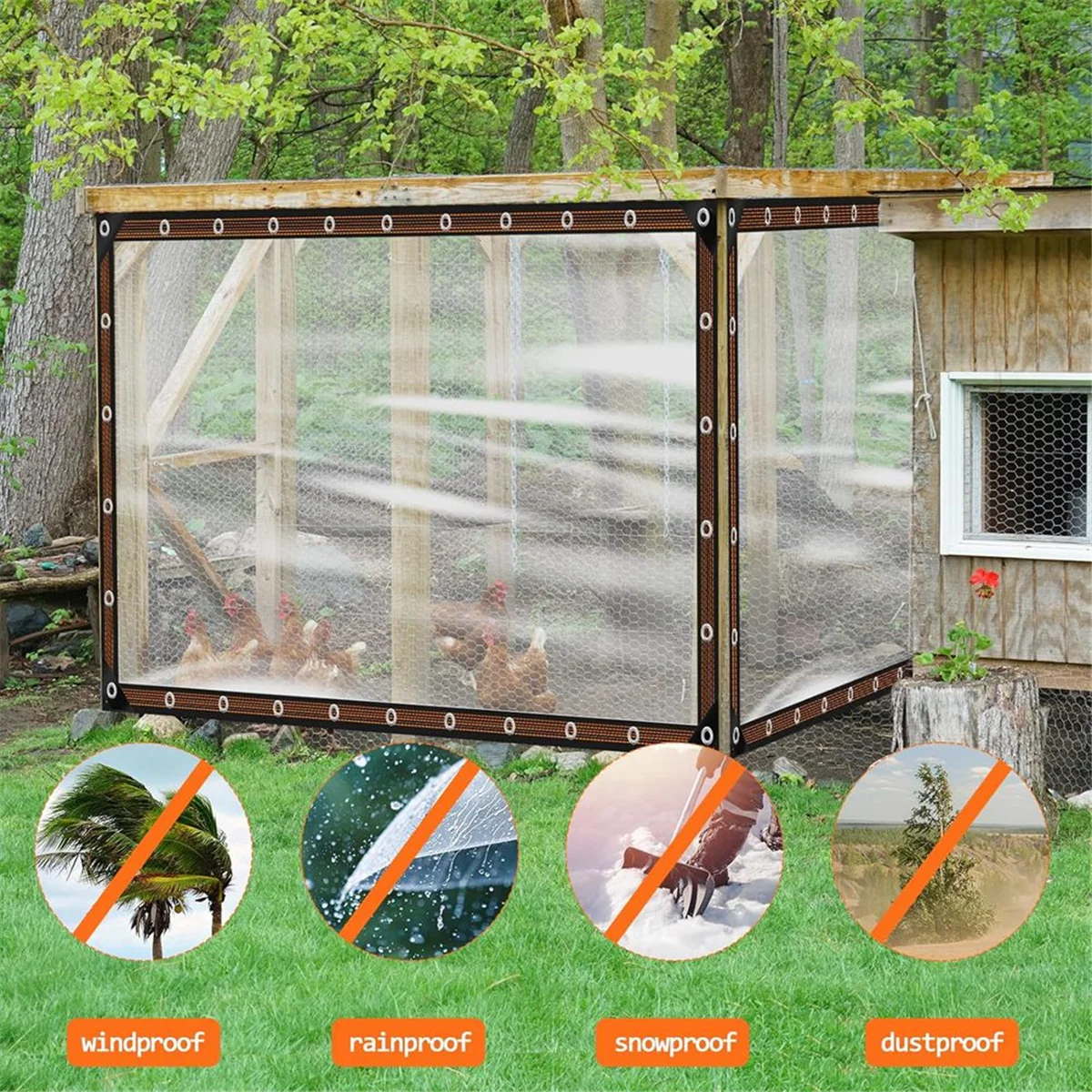 Transparent 8'x10' PE Waterproof Tarp Q484
