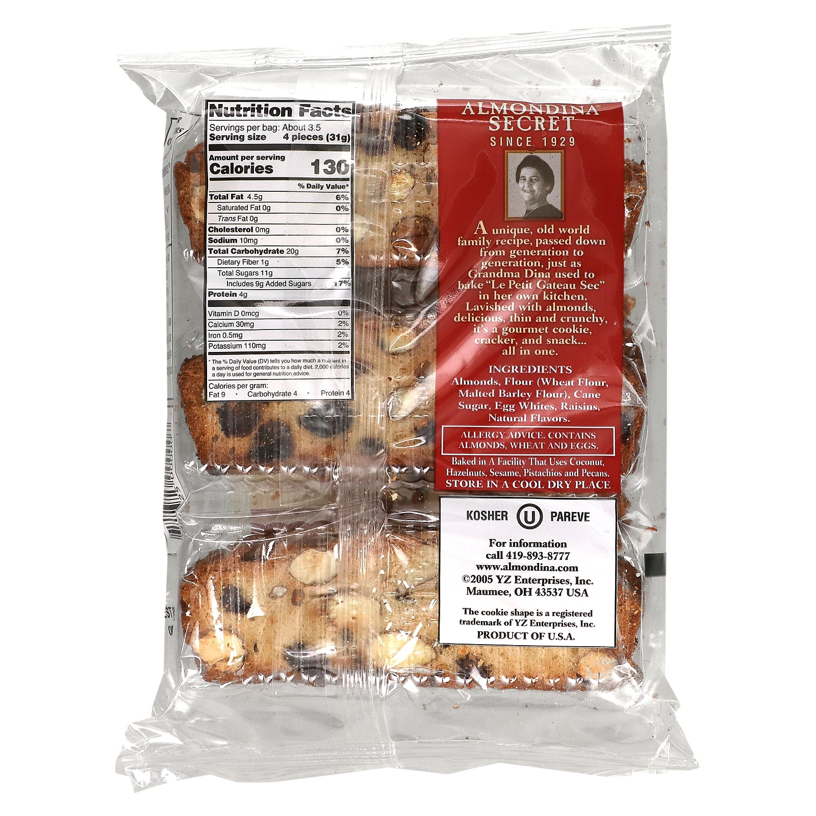 Almond Biscuits, 4 oz Pack of 4 J817