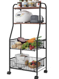 4 Tiers Kitchen Baker's Rack with Wheels P699476