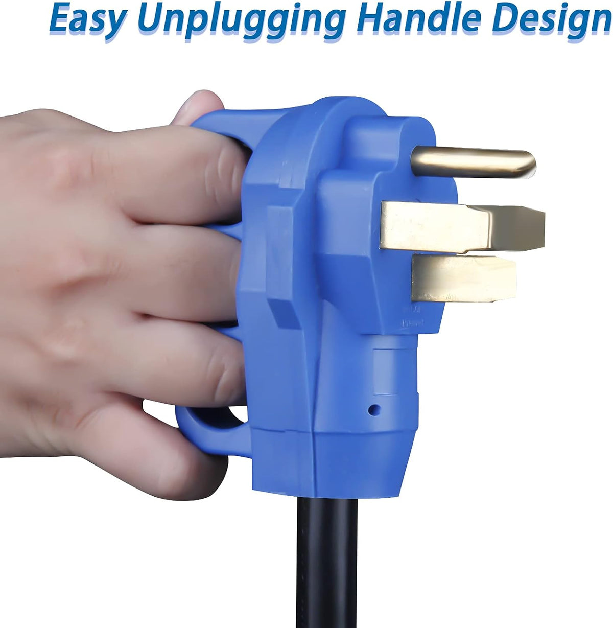 50 Feet RV Power Extension Cord, Heavy Duty STW Wire, Blue K256