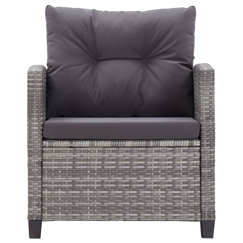 6 Piece Patio Sofa Set with Cushions Dark Gray Poly Rattan Steel Frame R4981