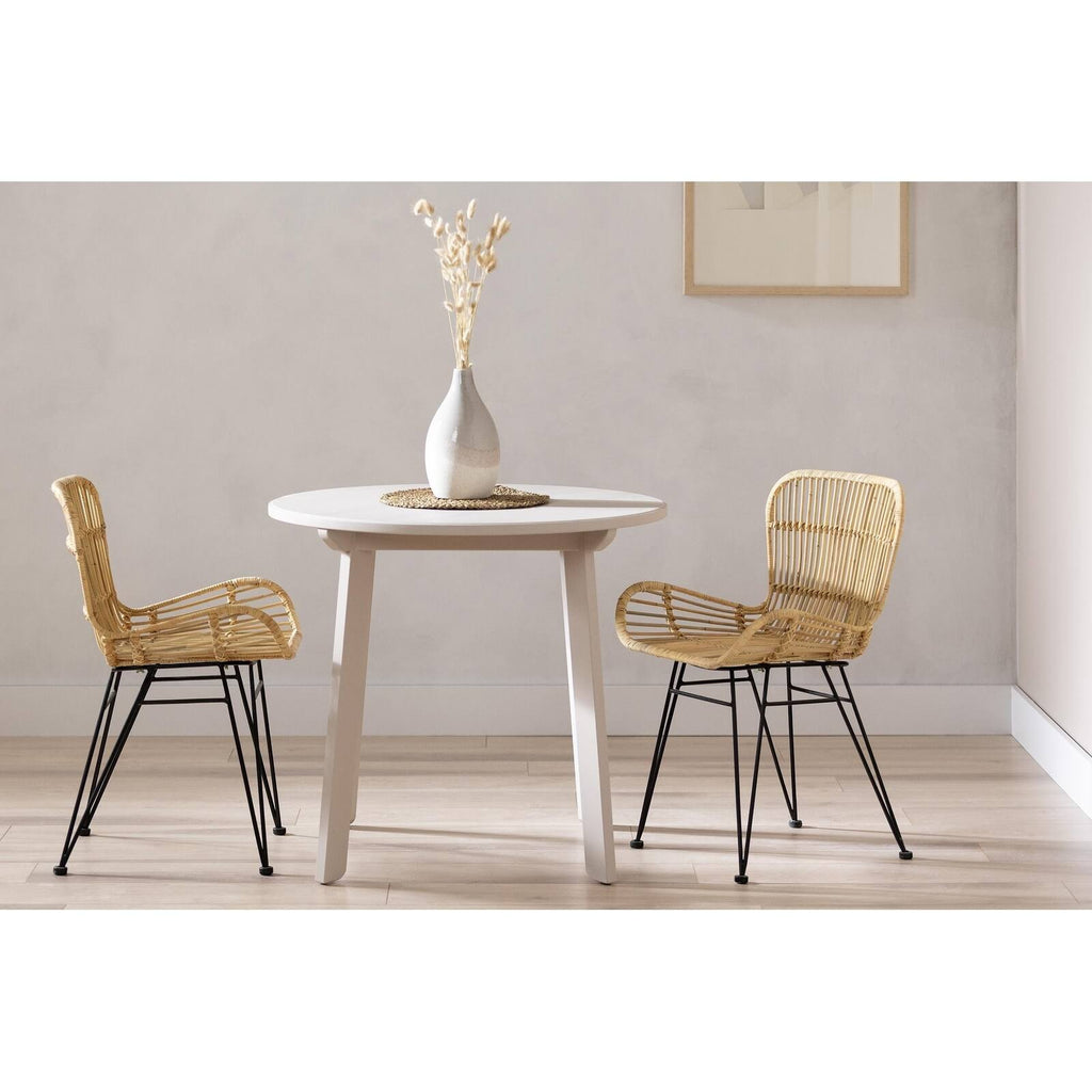 Rattan Dining Chair with Armrests, Set of 2, Black J53572