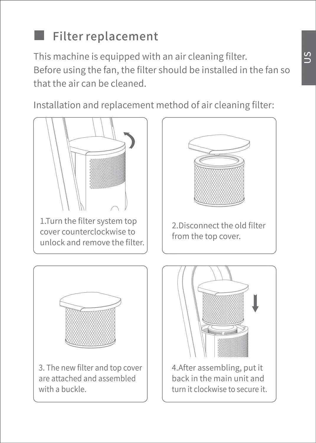 H13 HEPA Replacement Filter for Purifying Fan W1343