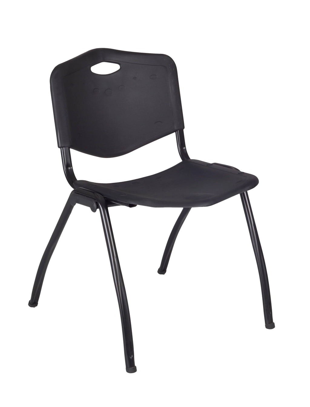 Grey Black Square Breakroom Table with 4 Stack Chairs K4071