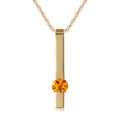 14k Yellow Gold Vertical Bar Necklace with Round Natural Citrine Q66687