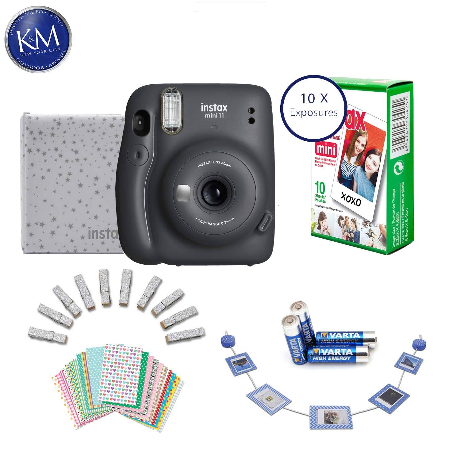 Charcoal Gray Instant Film Camera + 10 Exposures + AA Batteries R42679