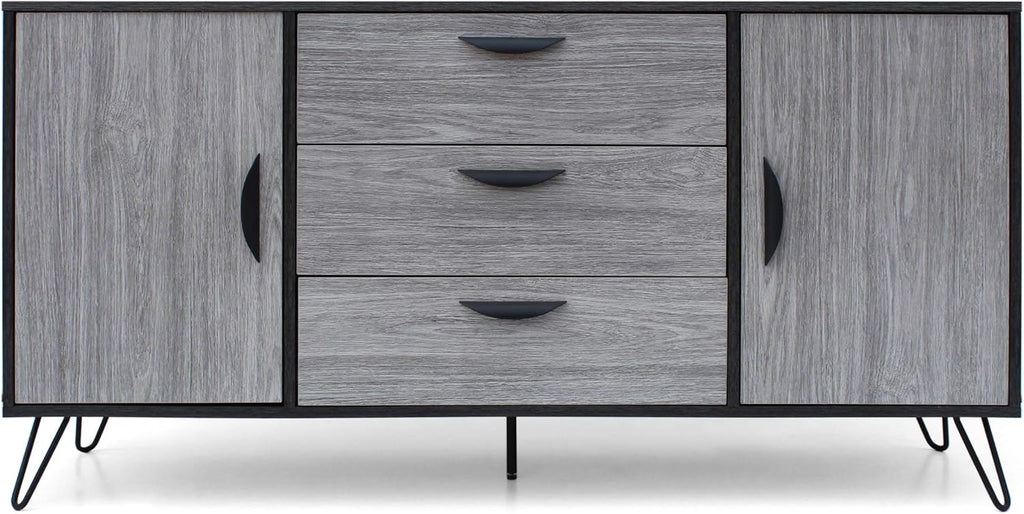 Mid-Century Modern Faux Wood Cabinet D104