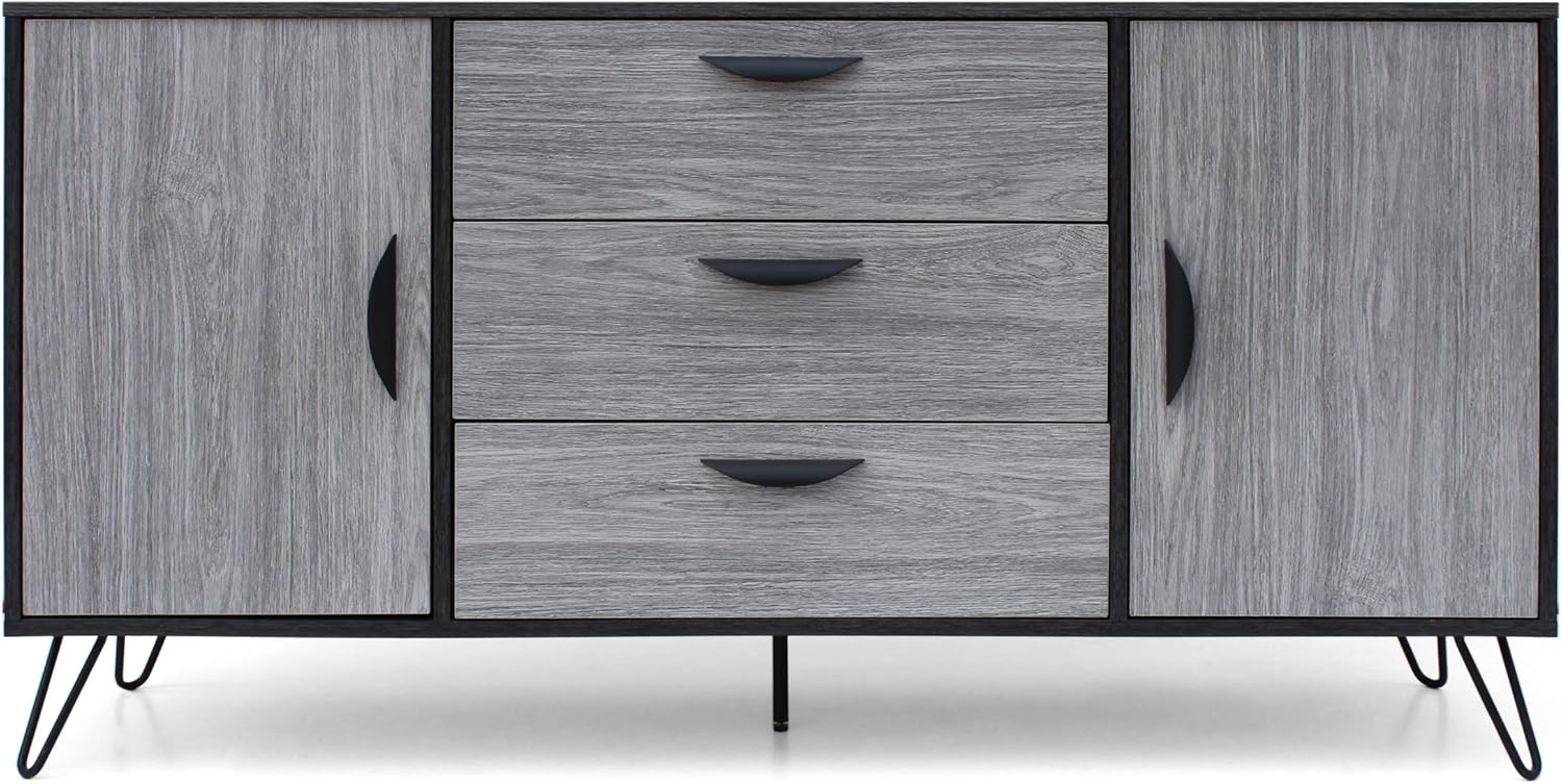 Mid-Century Modern Faux Wood Cabinet D104