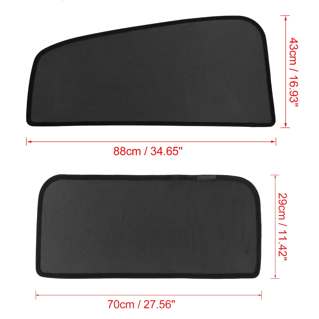 4 Pcs Black Glass Shade Cover Sun Shade Net E6783